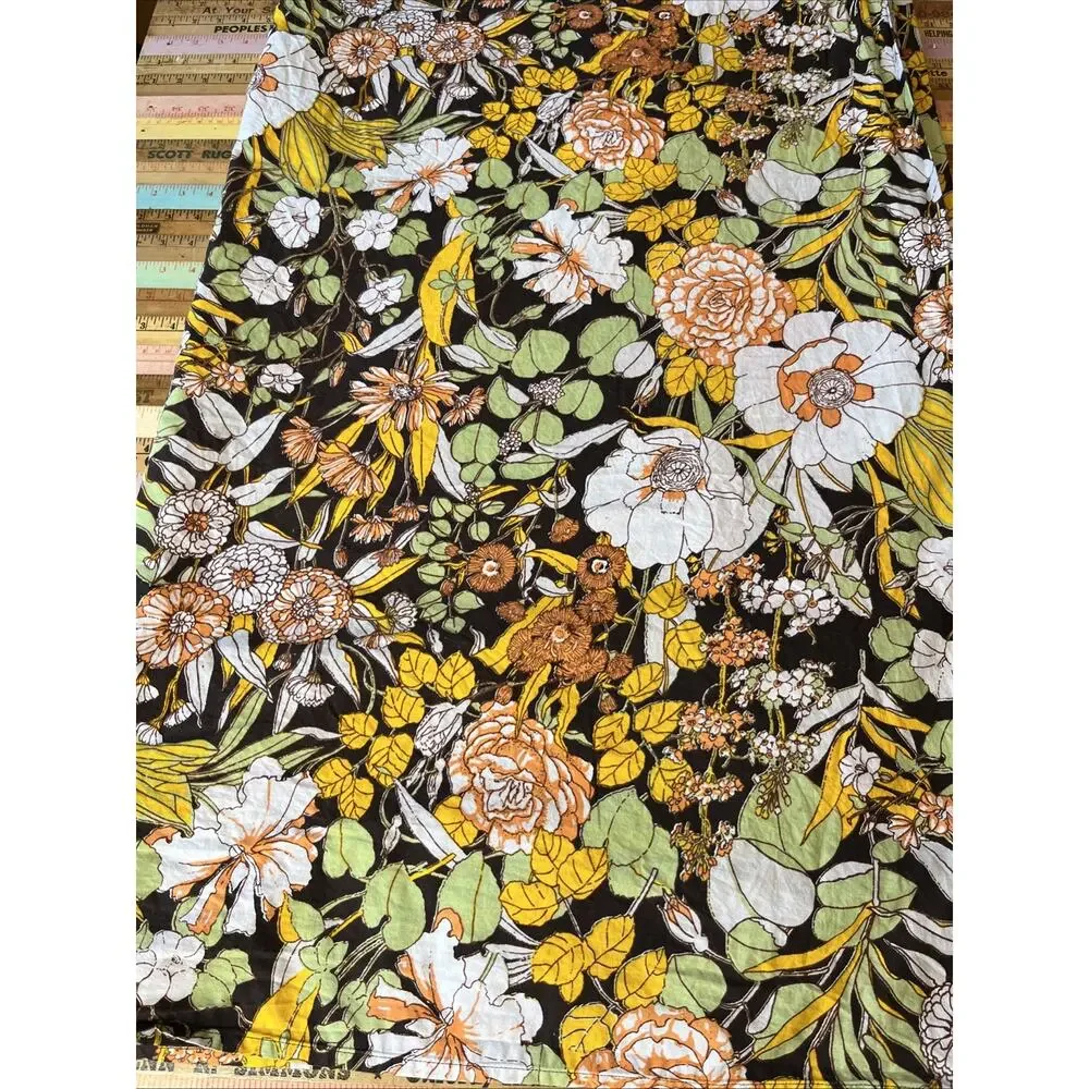 Urban Outfitters Mila Queen Flat Sheet Garden Fairy Y2K Boho Earthy Floral Anthr